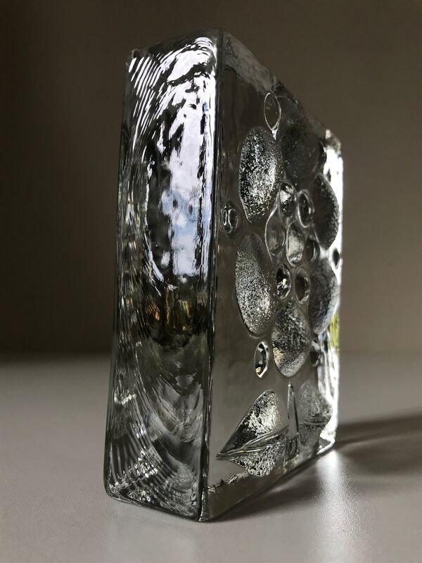 Soliflore pavé de verre par Walther Design 1970