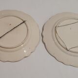 Pair of earthenware plates decorated with flowers