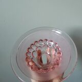 Lampshade pendant lamp in vintage pink molded glass