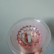 Lampshade pendant lamp in vintage pink molded glass