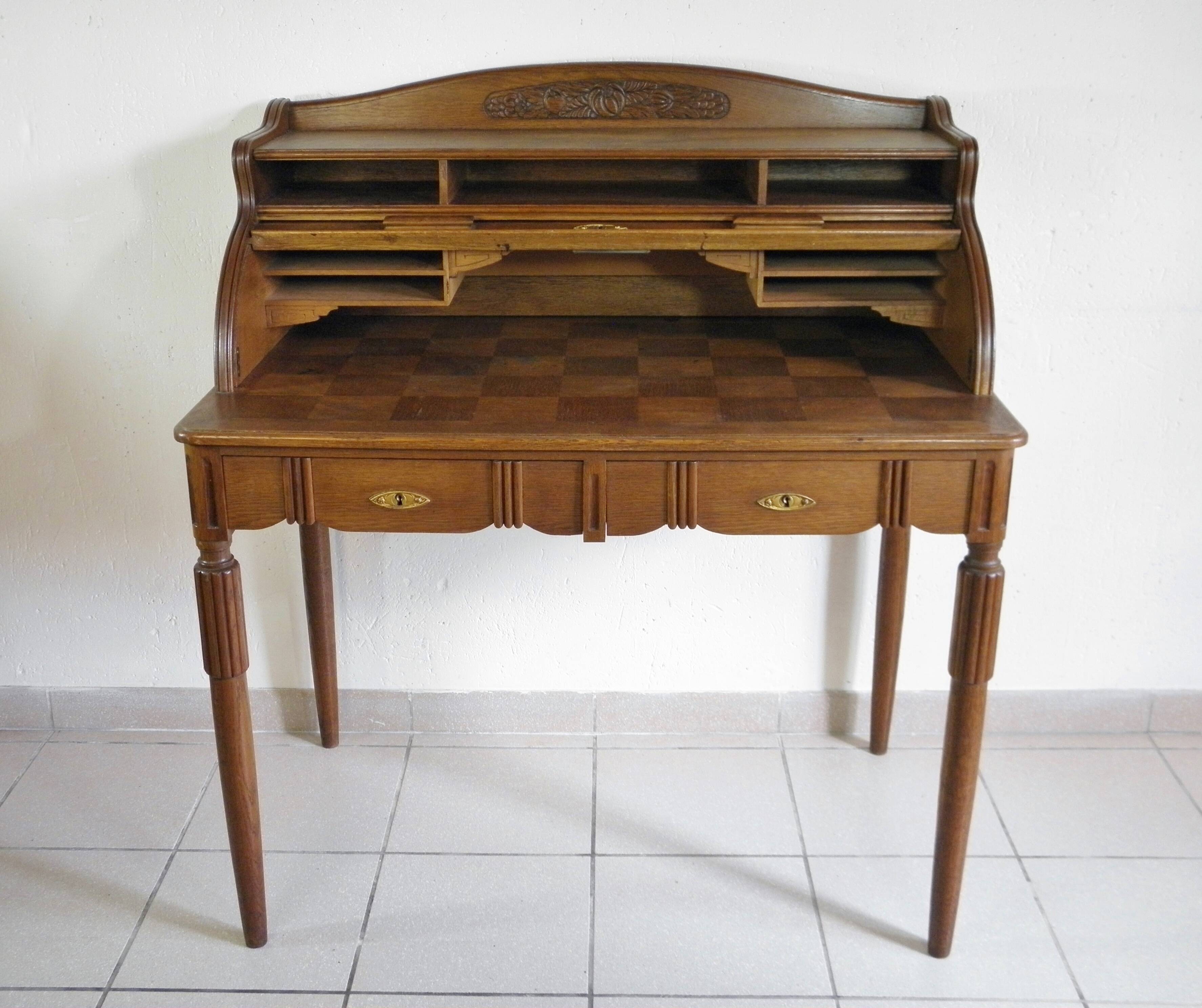 Art deco cylindrical desk