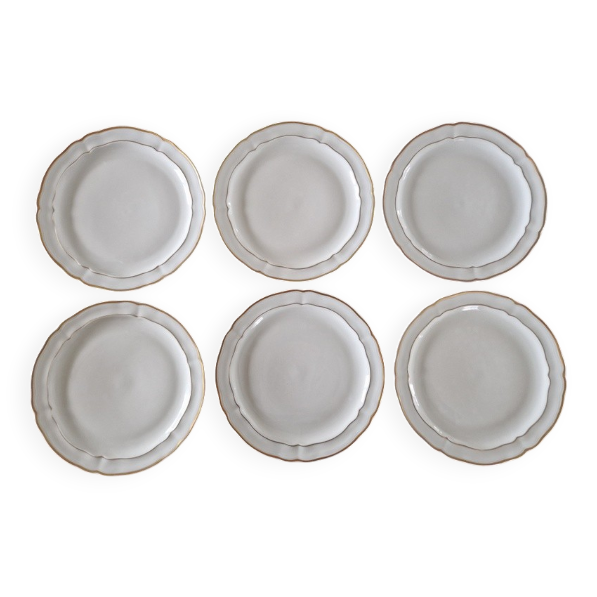 Bernardaud in Limoges - Set of 6 flat plates - Louis XV model