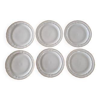 Bernardaud à Limoges - Série de 6 assiettes plates -  Modèle Louis XV