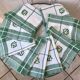 Set of 9 embroidered cotton napkins 60s
