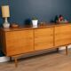 Retro teak & walnut maple mid century sideboard 1960s
