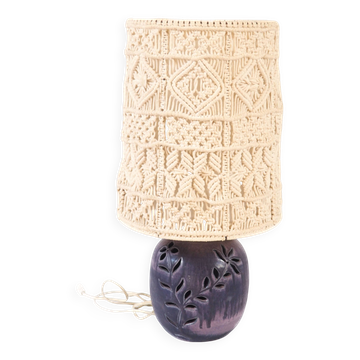 Ceramic and macramé lamp