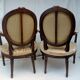 Pair of Louis XVI-style convertible armchairs