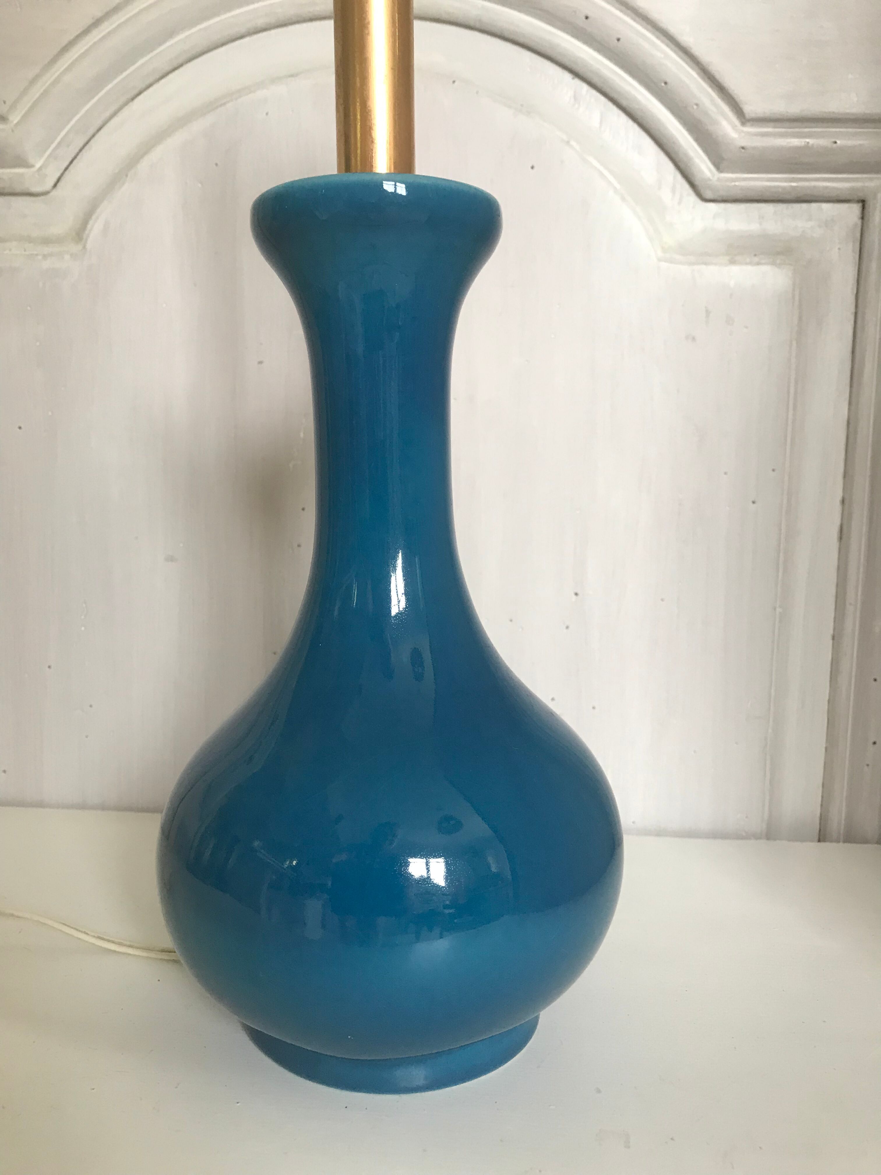 Vintage enamelled ceramic lamp