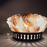 Murano glass burgundy glass flush mount lamp