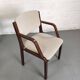 4 wooden and fabric chairs