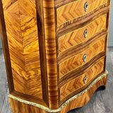Marquetry Drop-Leaf Secretary, Louis XV Style, 19th Century