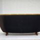 1960s, Danish 2-seater "Banan" sofa, green furniture wool, ash wood.