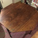 Octagonal marqued wood table