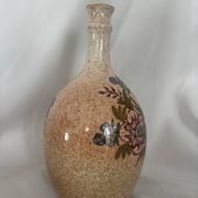 Magnificent vintage vase signed Simon-D – Glazed ceramic with floral decoration.