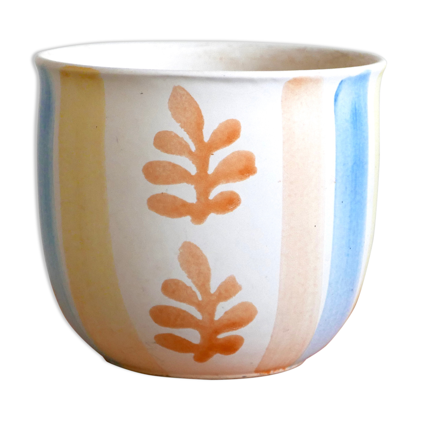 Ceramic pot cover, Matisse-style décor, 70s