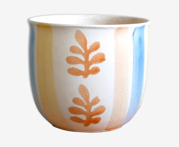Cache pot en céramique, décor façon Matisse, années 70 | Selency