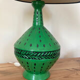 Handcrafted green ceramic lamp