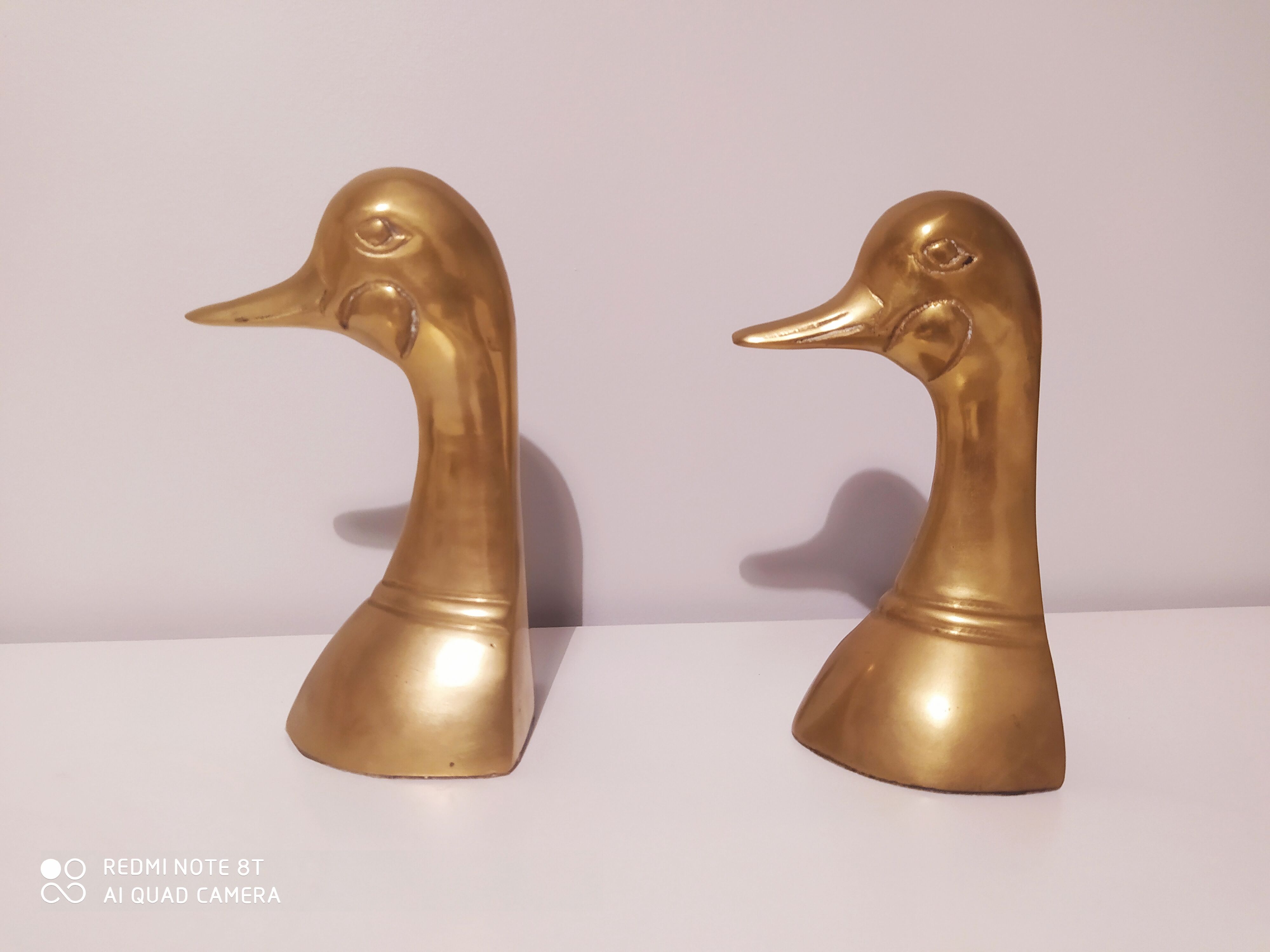Pair of Greenhouse books duck in brass bronze