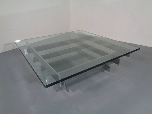 Sculptural Chrome Coffee Table by David Hicks, Italy, 1960s