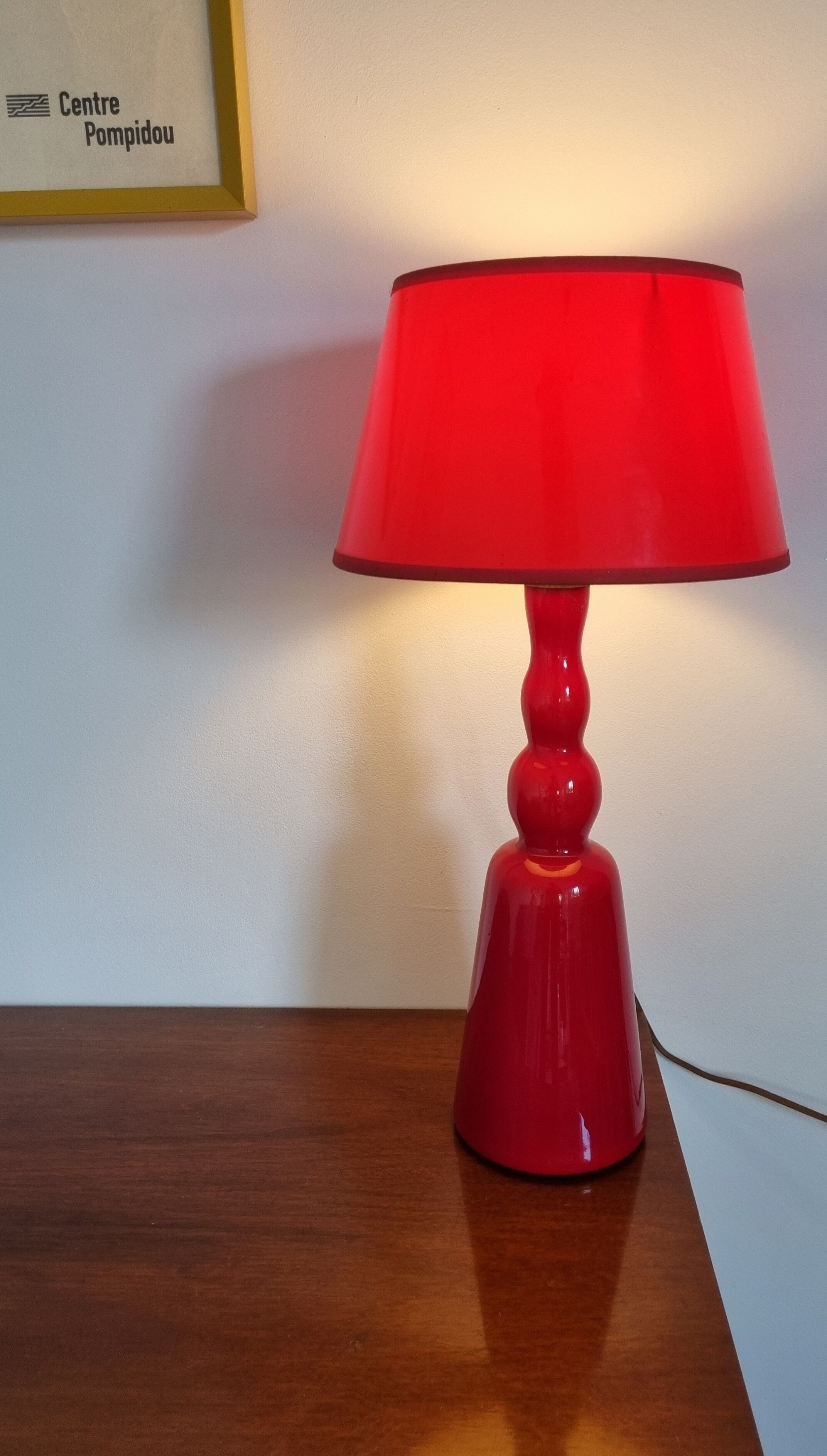 Vintage glass foot lamp