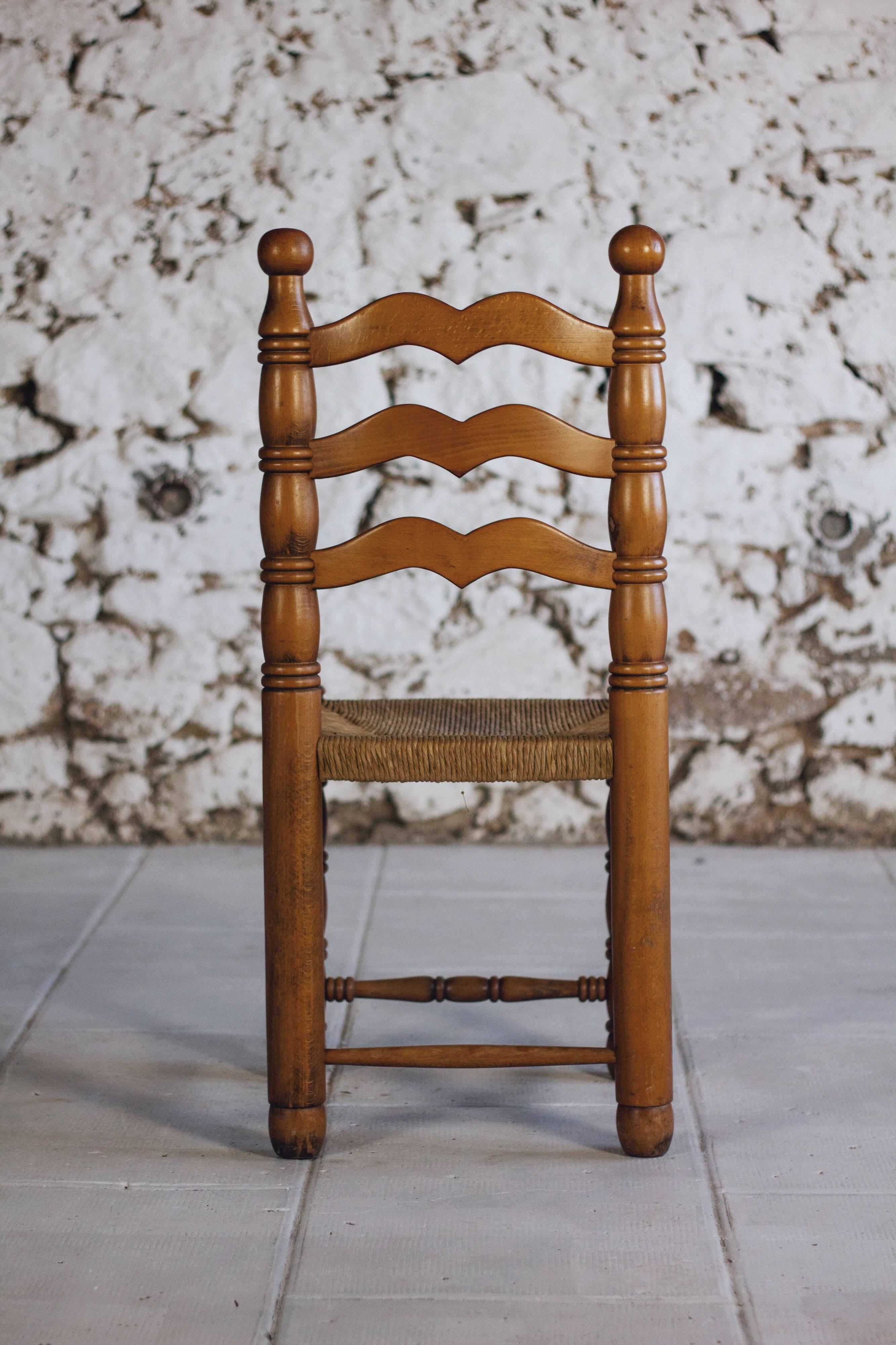 Set of 6 Dudouyt style chairs, 1950
