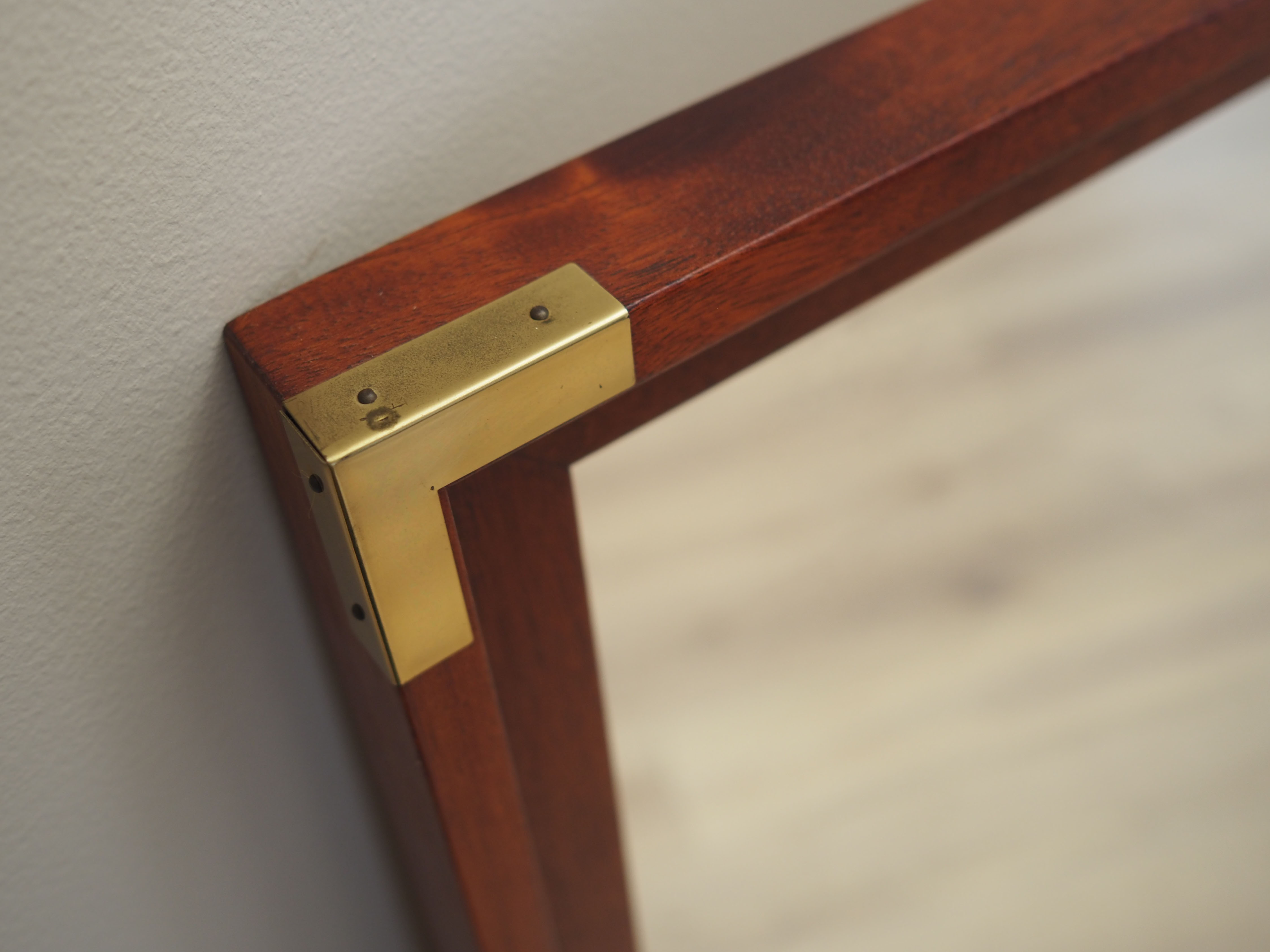 Mahogany-framed mirror, Danish design, 1970s, production: Denmark