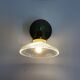 Small swan neck wall light in brass and prismatic glass vintage decoration