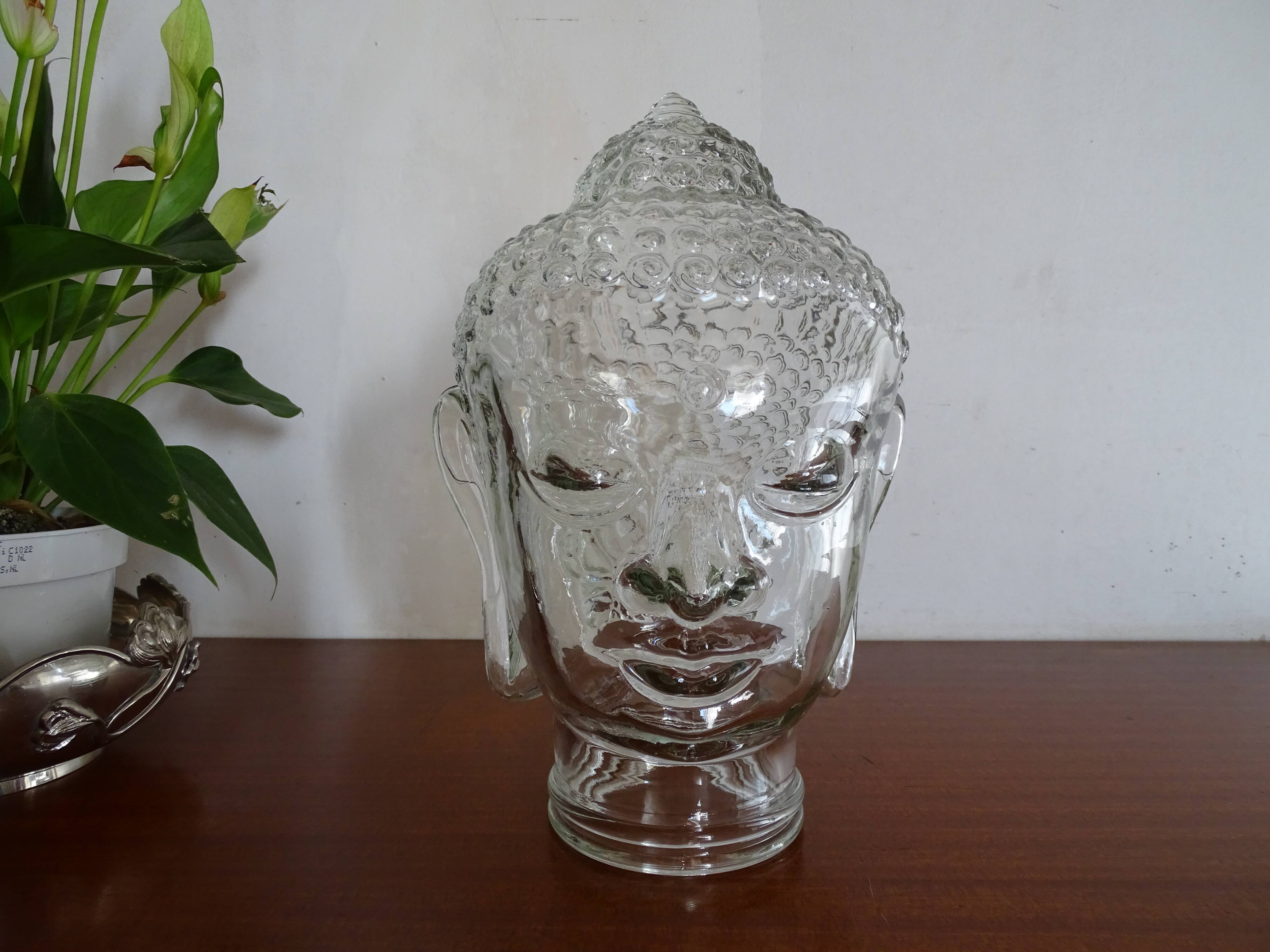Old molded glass head - vintage blown glass - Object of curiosity