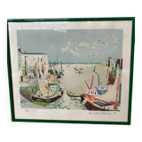 Belle Lithographie marine de Jacques Bouyssou (1926-1997)