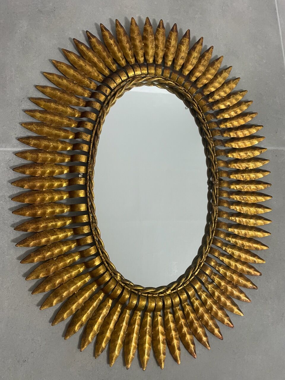 Mirror Sun wrought iron of the 50s Italian