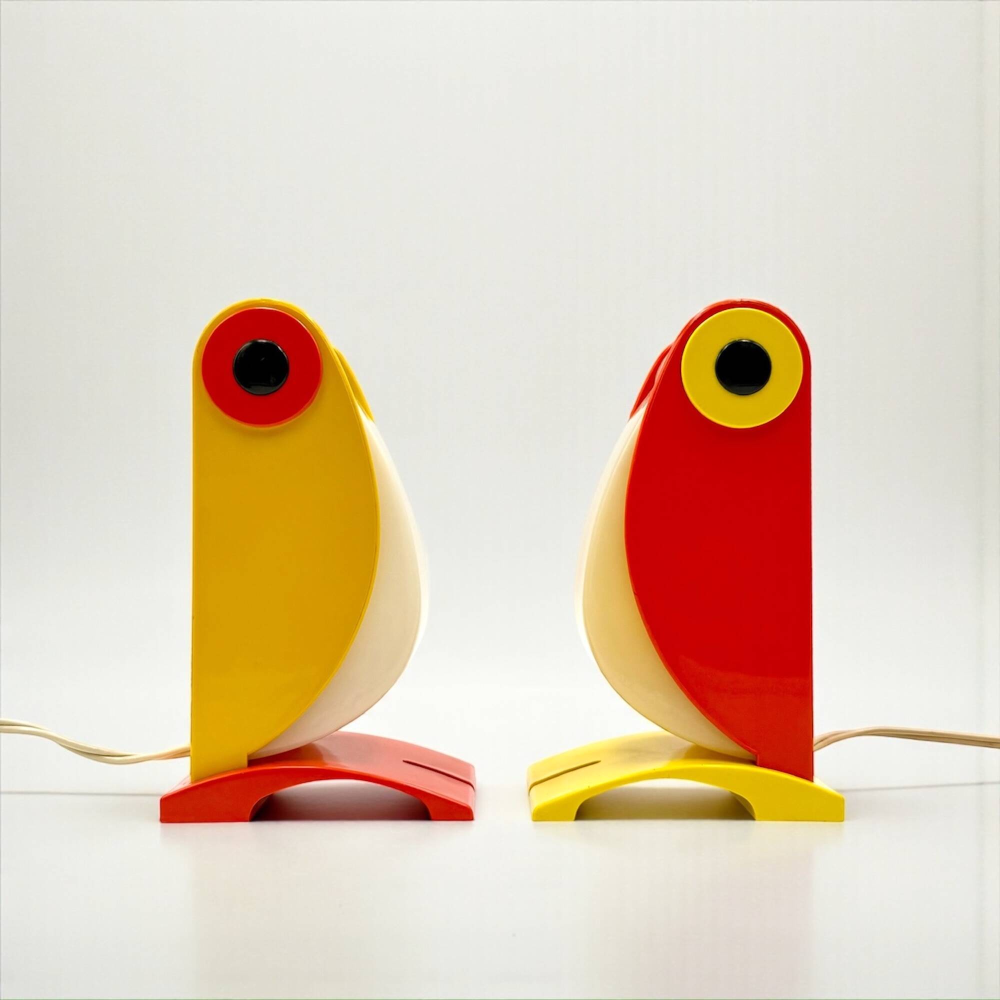 Paire de lampes Toucan design italien années 70 Enea Ferrari