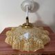 Vintage tilting wall light in gold Clichy glass
