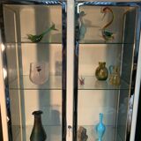 White enamelled metal design showcase. Period 1960