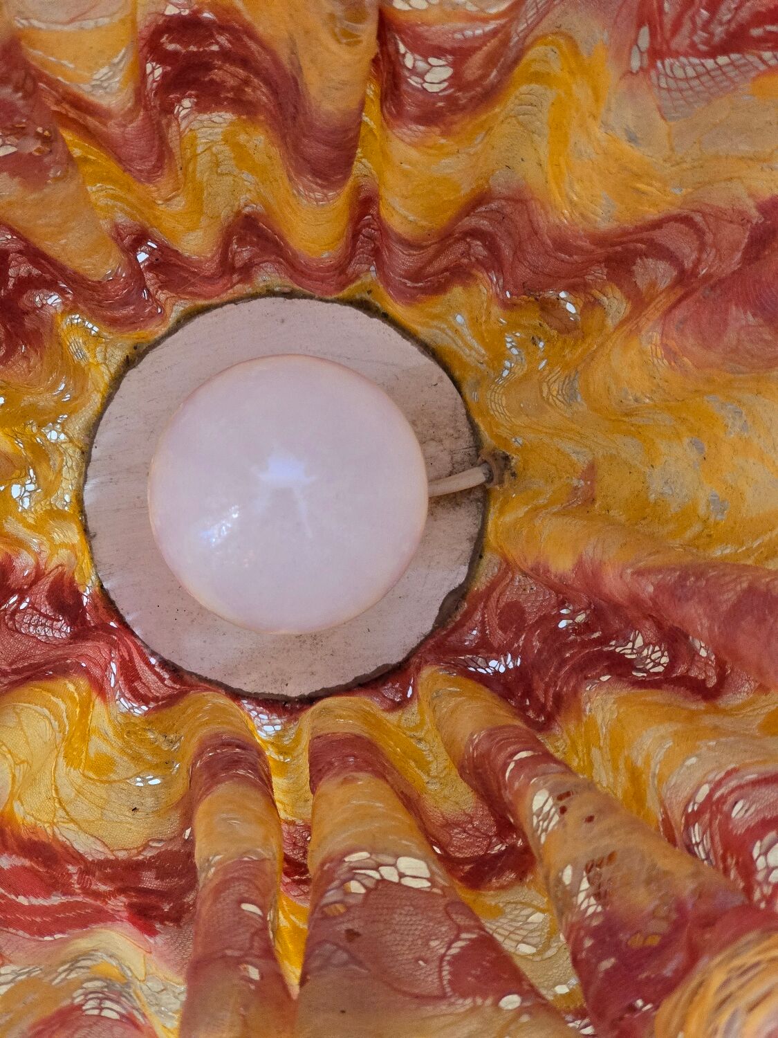 Vintage lamp Marie Stuart "Laces" – Resin & marble – 1970s