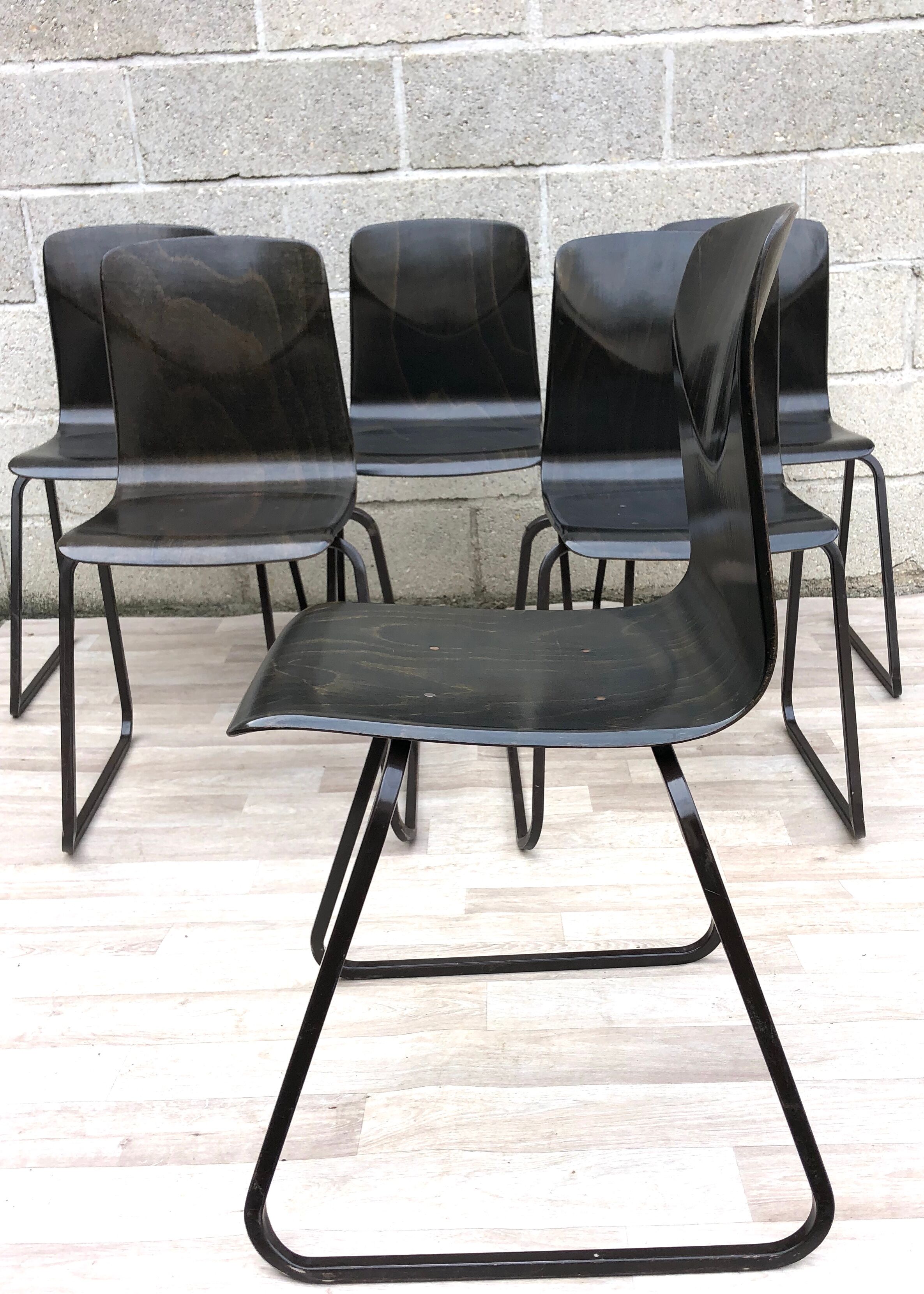 Lot of 6 vintage Galvanitas S23 chairs
