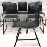 Lot of 6 vintage Galvanitas S23 chairs