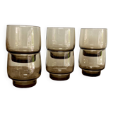 6 Luminarc smoked glass tumblers