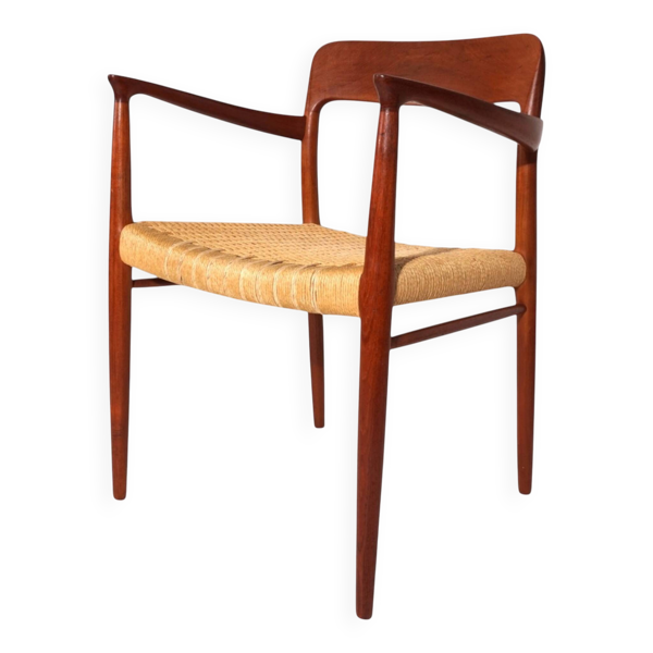 Chaise en teck Møller Model 56 par Niels Otto Møller pour J.L. Møllers, 1956