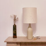 Lampe grès et jute tissée