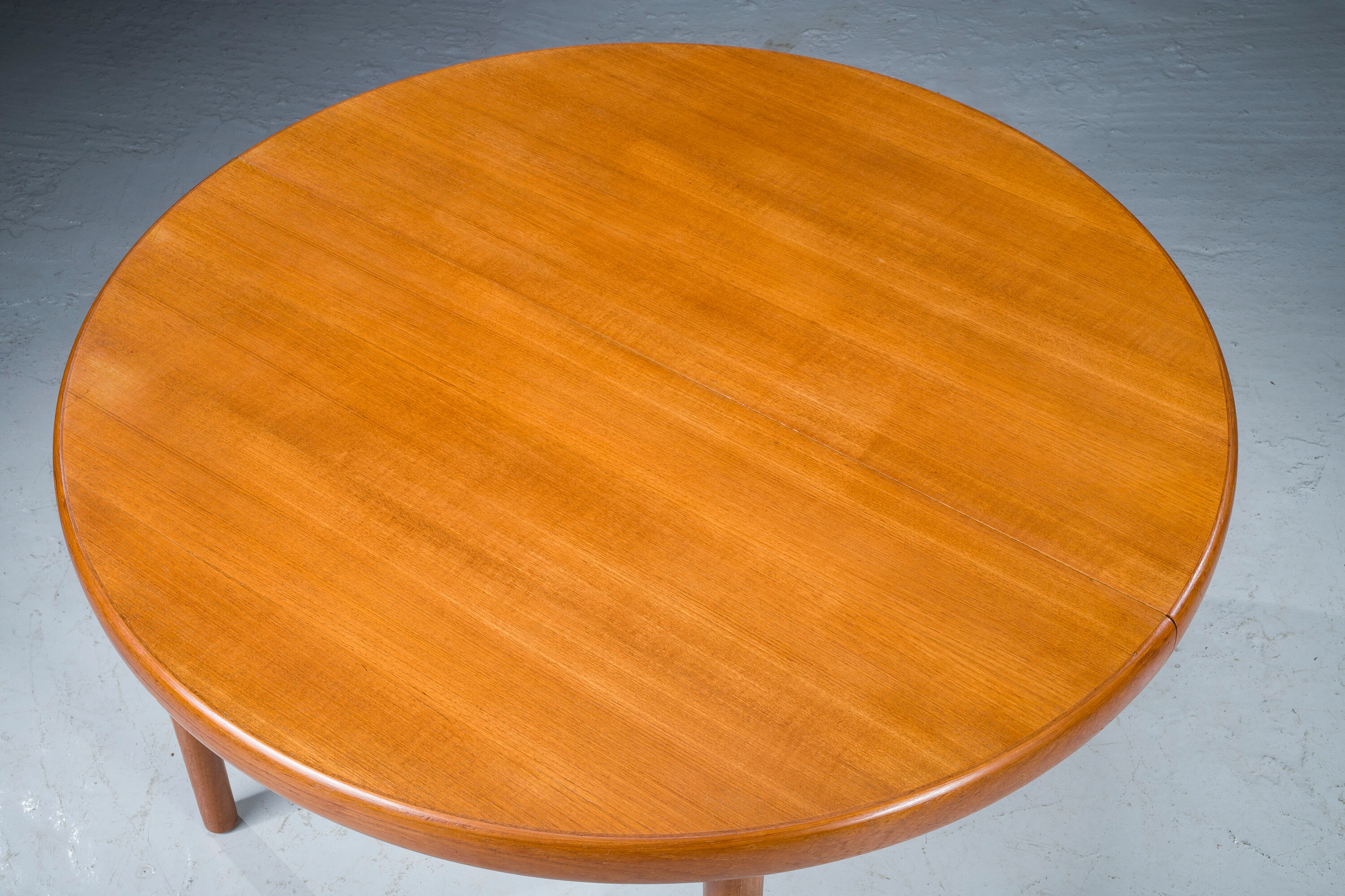 Danish Teak Round Folding Dining Table, 1960s