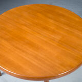 Danish Teak Round Folding Dining Table, 1960s