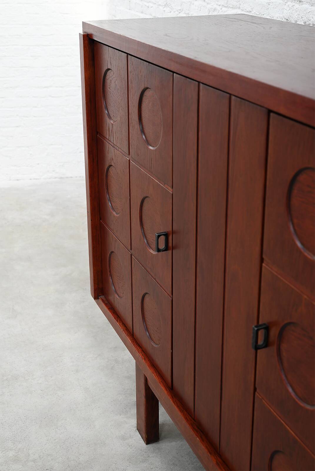 Brutalist Bar Cabinet in Oak, Belgium, 1970s