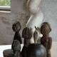 Set of 4 decorative handcrafted African wooden sculptures, mid-century.
