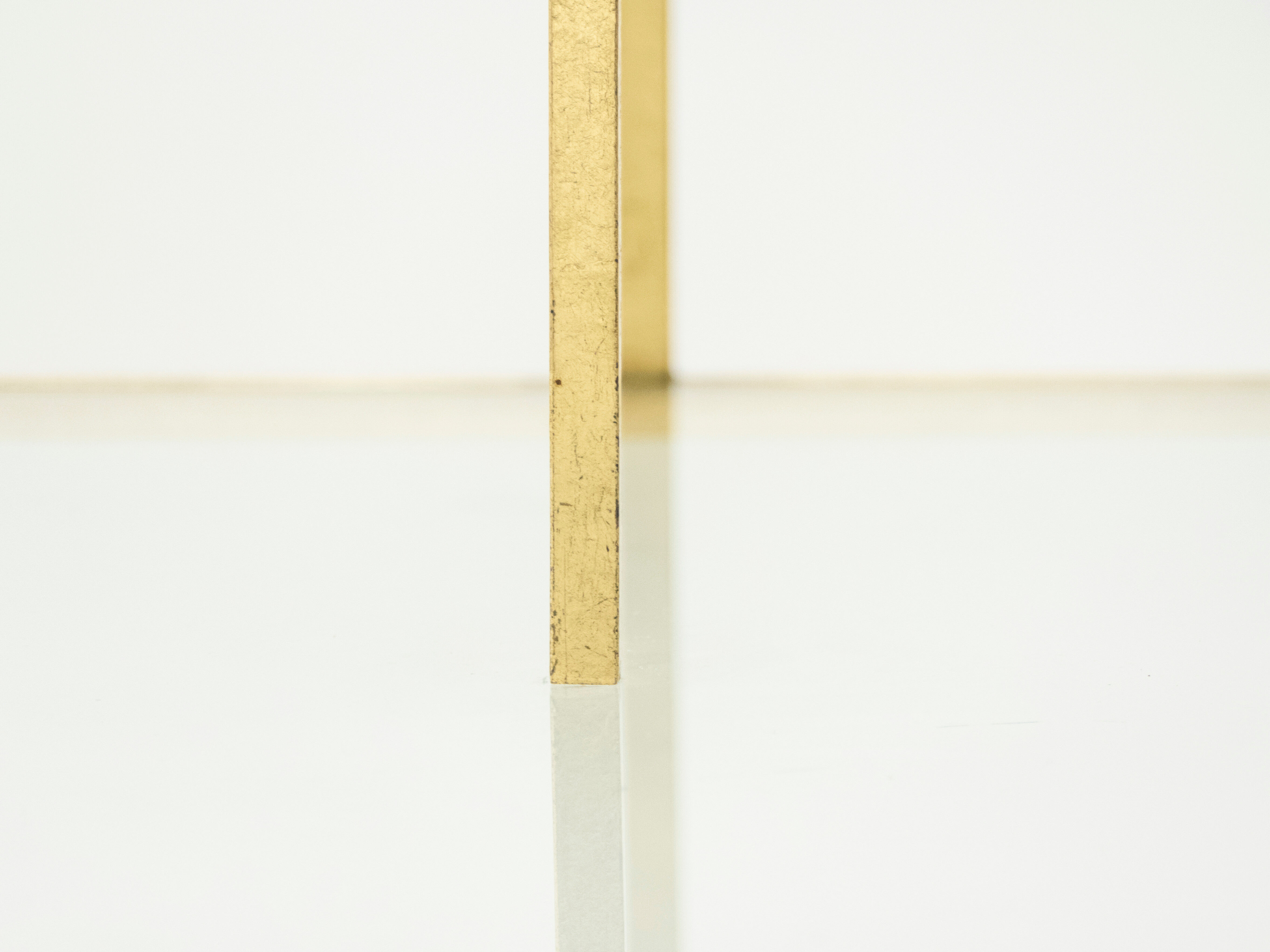 Table basse fer forgé dorée signée Robert Thibier années 60