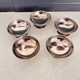 Set of 5 stainless steel fruit or ice cream bowls