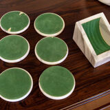 Set of table accessories in Carrara marble