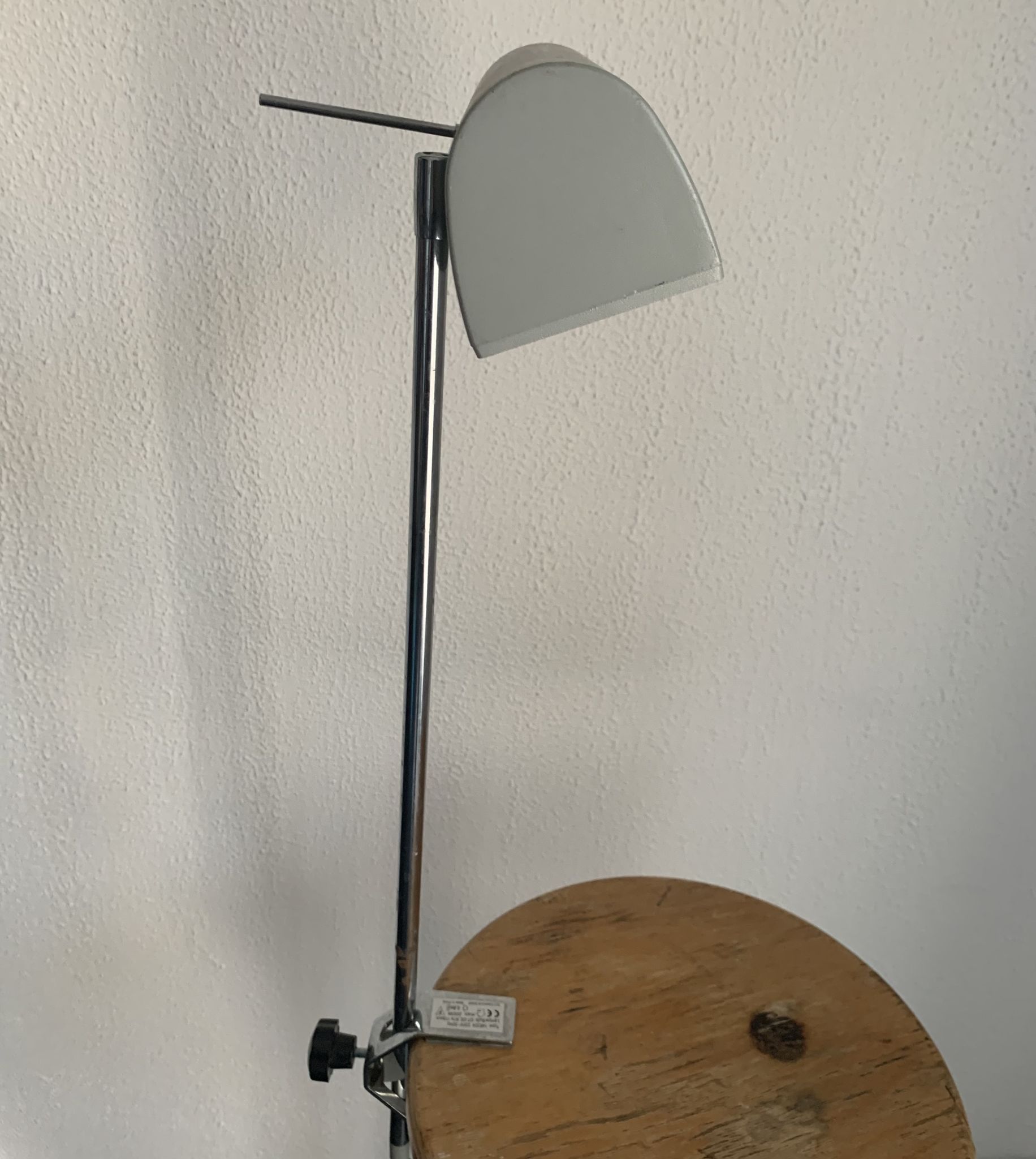 Vintage lamp 1980 medical gray cement and chrome - 50 cm