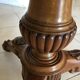 Wooden gueridon with marble, lion paw legs.