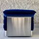Stainless steel and royal blue velvet armchair, France, 1970s