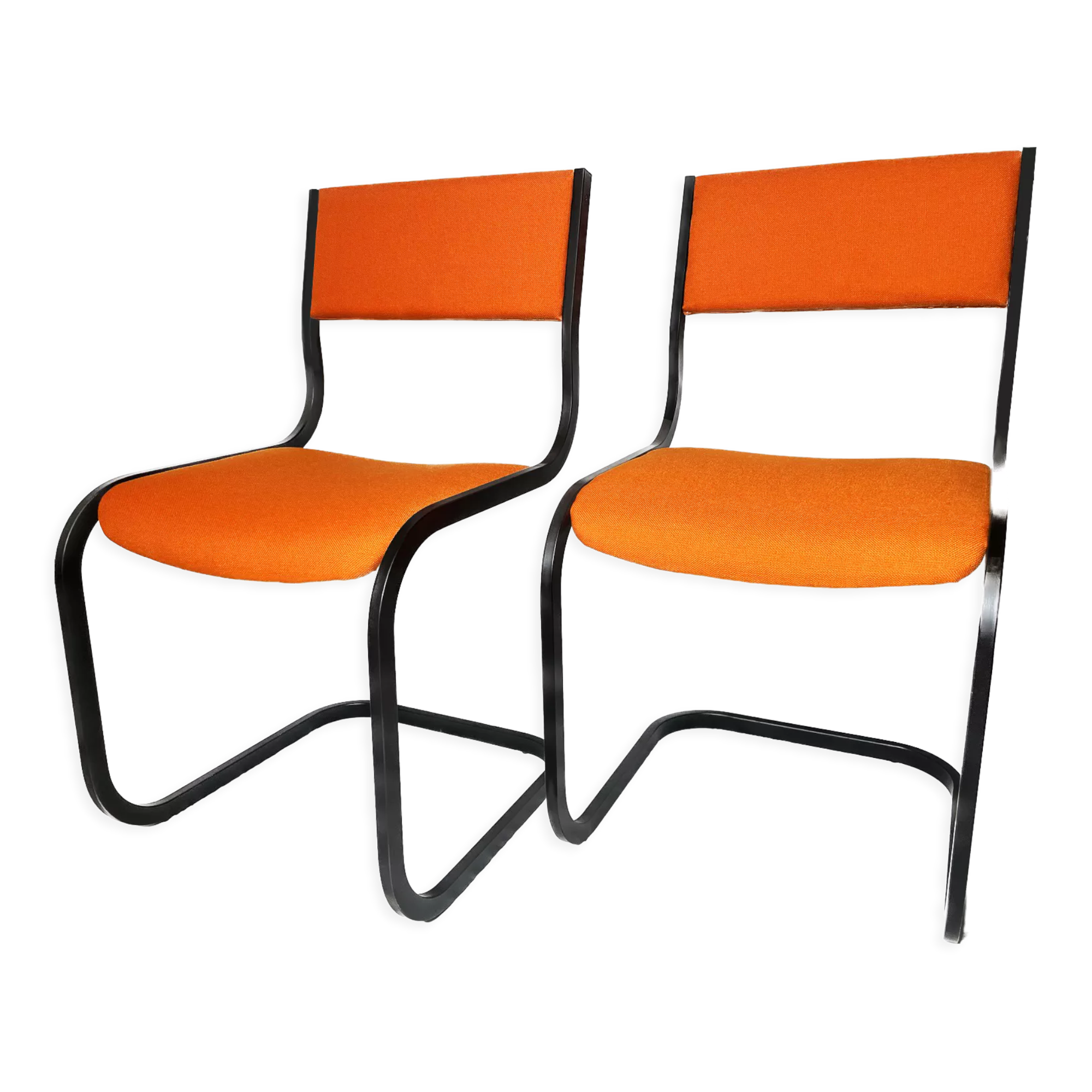 2 retro chairs with sled legs - vintage